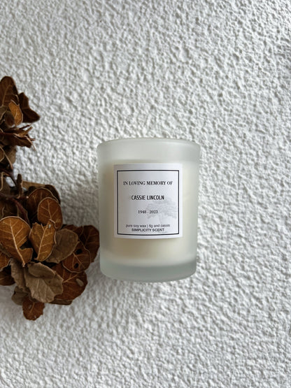 Personalized Memorial Favor-Candle Favor-Minimalist Scented Candle