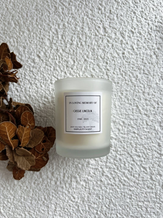 Personalized Memorial Favor-Candle Favor-Minimalist Scented Candle