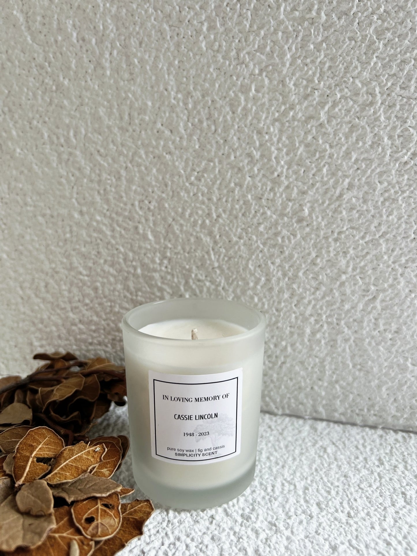 Personalized Memorial Favor-Candle Favor-Minimalist Scented Candle