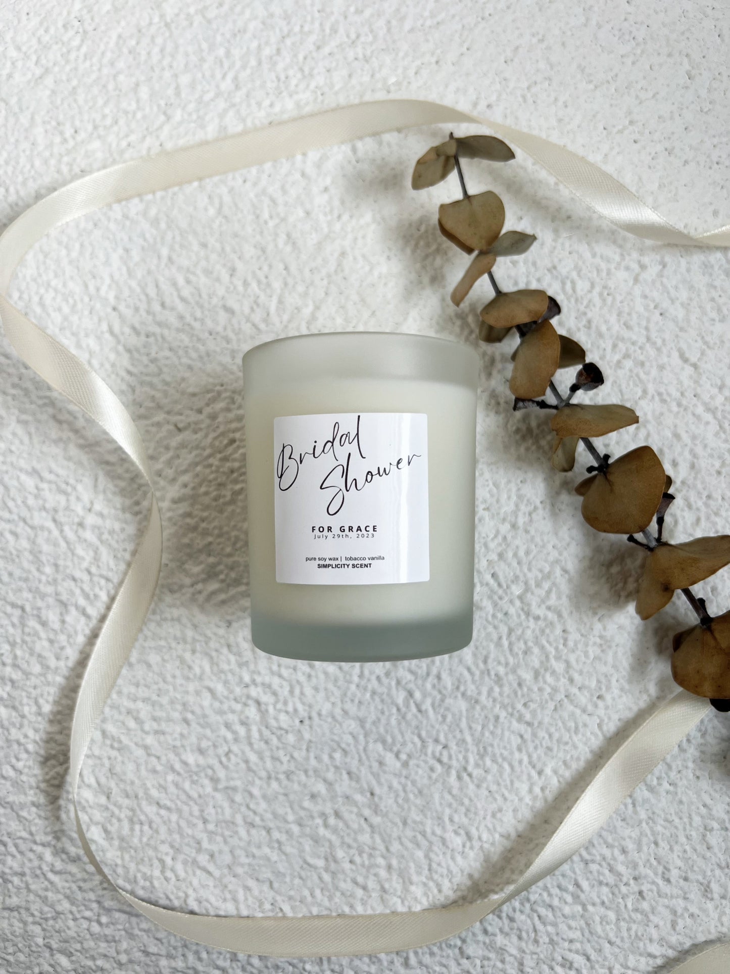 Personalized Bridal Shower Favor - Candle Favor -Simple and Clean